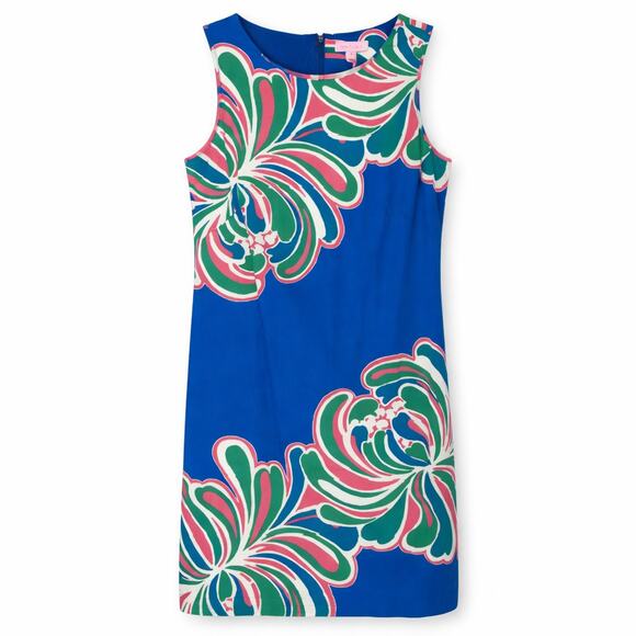 Lilly Pulitizer Women's Blue Floral Sleeveless Sheath Dress Size 8 - Picture 2 of 9
